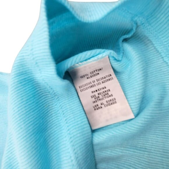 Crochet Top V-Neck Blue Short Sleeve V-Neck 100% Cotton Womens Size S JH1804 - Picture 3 of 6